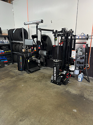 Tire & Wheel station inside the shop